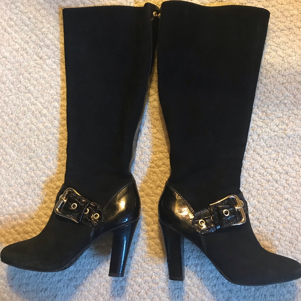 Antonio Melani black suede and leather boots
